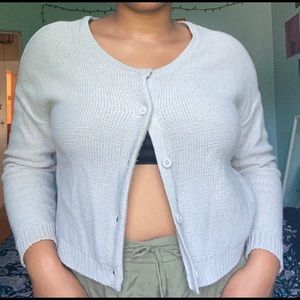 H&M Knitted & Cropped Grey Sweater